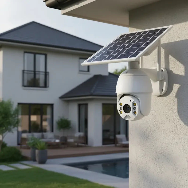 Camara Ip Solar Seguridad Wifi Exterior Hd 1080p Nocturna Color Blanco