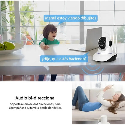 Camara Ip Wifi Hd 360° Visión Nocturna Pack X2 Blanco