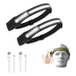 X2 Linterna Led Frontal De Cintillo Cabeza Es Recargable  Blanco Negro