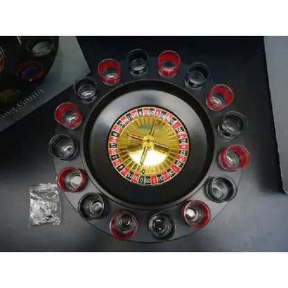Juego De Ruleta De Vidrio Para Shots Con 16 Vasos Y 2 Bolas  Ideal Para Fiestas