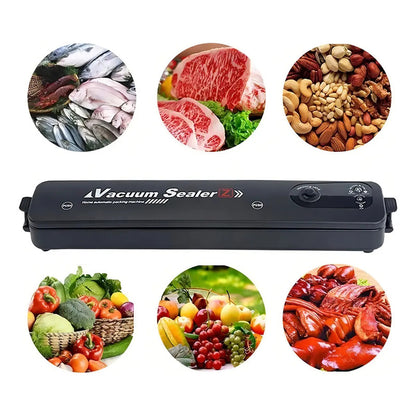 Maquina Selladora Al Vacío Alimentos Sellador + Bolsas Color Negro Transparente
