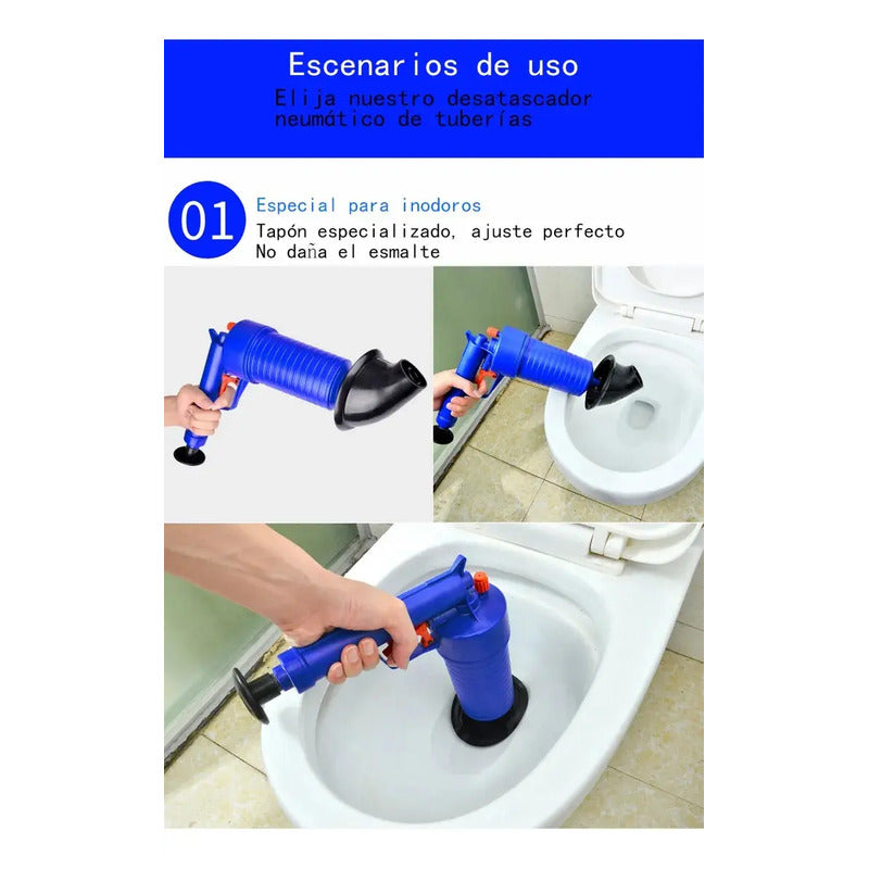 Sopapo Con Presión Destapador De Cañería Fregadero Baño