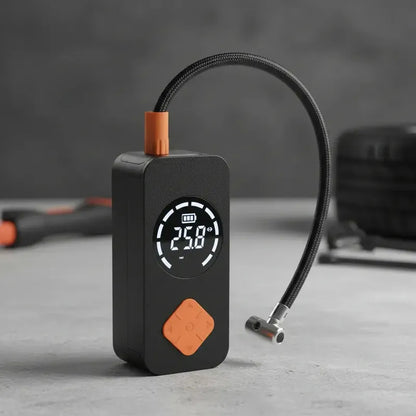 Inflador Portátil Para Neumáticos De Auto Y Moto Con Pantalla Digital Y 150 Psi Negro 60hz Monofásica