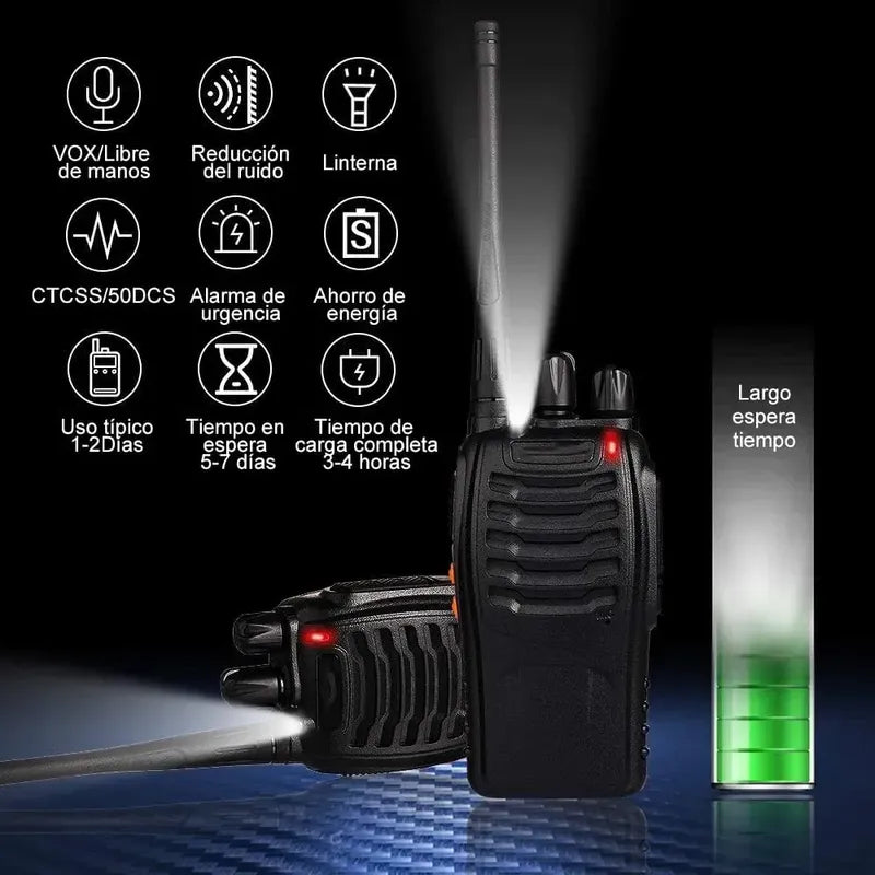 Walkie Talkie Baofeng 888-s Radio Transmisor Doble Negro