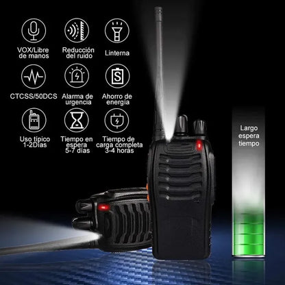 Walkie Talkie Baofeng 888-s Radio Transmisor Doble Negro