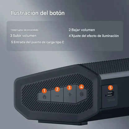 Barra De Sonido Inalambrica Rgb Bluetooth Parlante Pc Tv Negro