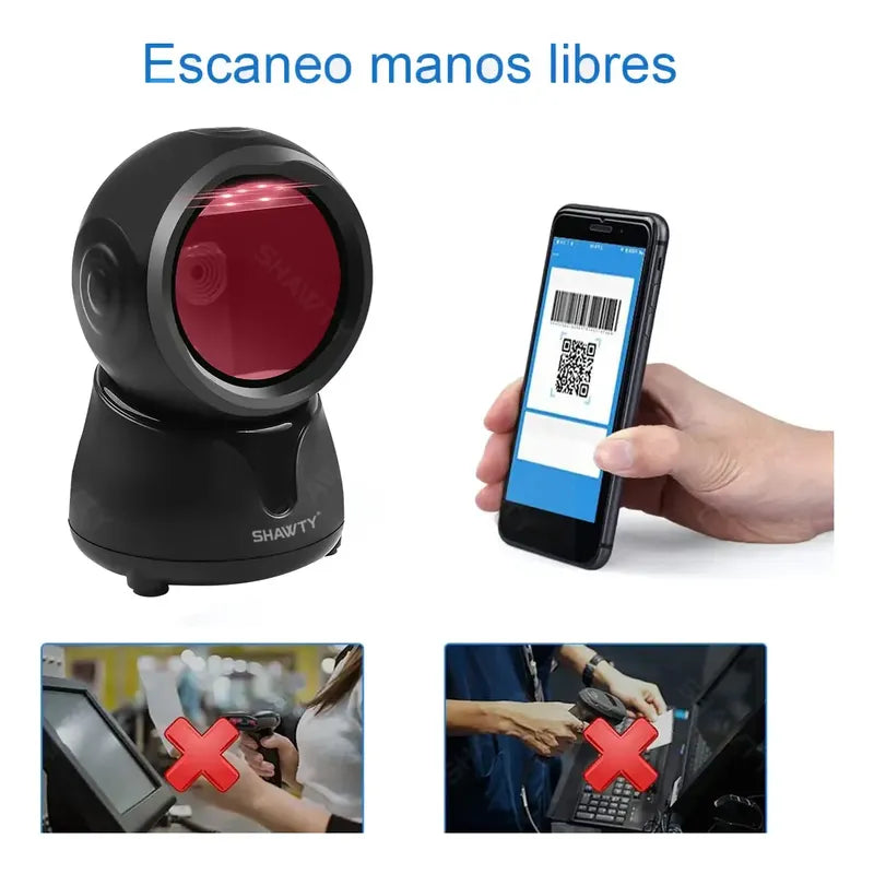 Scanner Genérico 1d Y 2d Usb Con Soporte Integrado Negro Usb