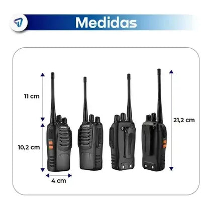 Dos Radio Transmisor Walkie Talkie Bf-777s Baofeng Woki Toki Negro