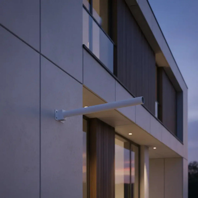 Brazo Extension Foco Solar Exterior Soporte Metalico Muro Blanco Blanco Neutro