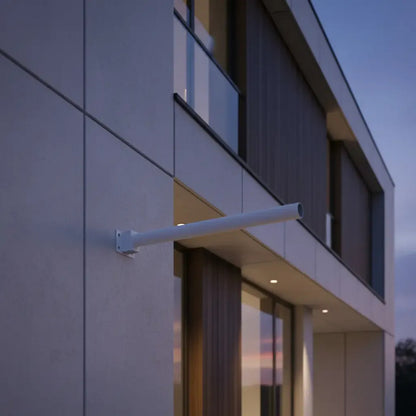 Brazo Extension Foco Solar Exterior Soporte Metalico Muro Blanco Blanco Neutro