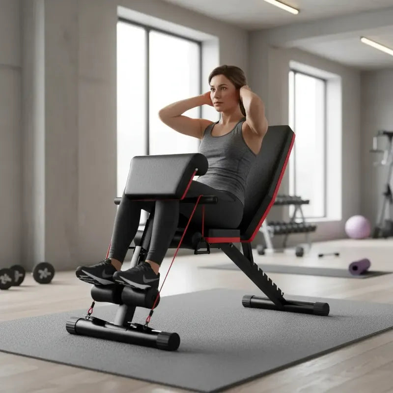 Silla Multifuncion Banca Para Hacer Abdominales Ejercicio A2 Negro