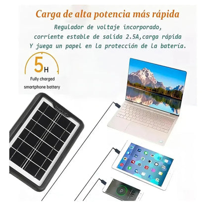 Sistema Iluminación Solar Casa 3 Ampolletas Led 12w Blanco