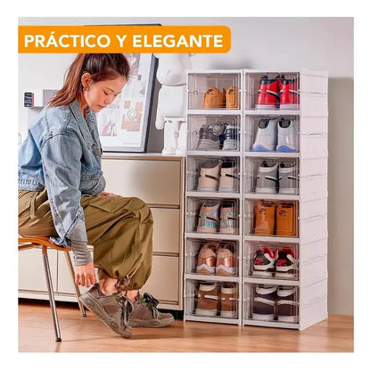 Zapatera Plegable De 6 Niveles Organizador De Almacenamiento Blanco