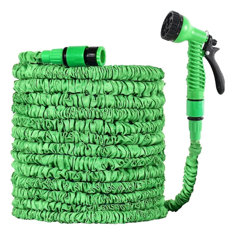 Manguera Retráctil Expandible Magic Hose 45m Verde Jardín Conecta Pitón Verde