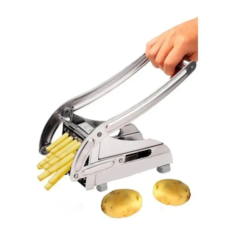 Cortador De Papas Fritas Acero Inoxidable Cuchillas Intercambiables Plateado