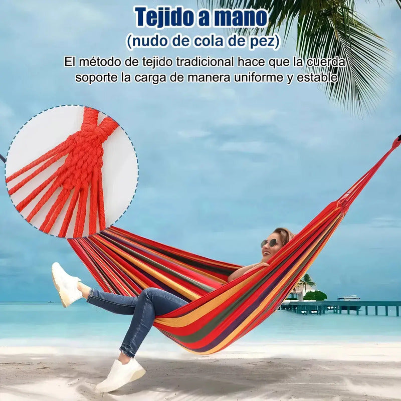 Hamaca Algodón 1 Plaza Colgante Hasta 100kg