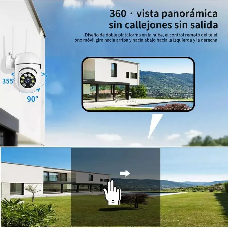 Cámara De Seguridad Domo Wi-fi Exterior/interior 360° Con Visión Nocturna Y Audio Bidireccional Full Hd Blanco