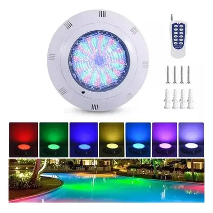 Lámpara Led Subacuática Figoimport Para Piscina Con Luz Rgb Y Control Remoto