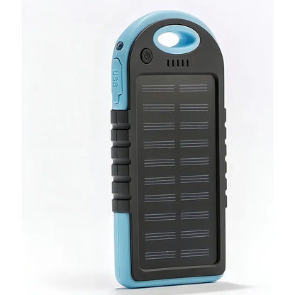 Cargador Portátil Solar Power Bank 10,000 Mah Impermeable Azul Usb