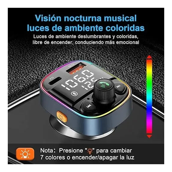 Transmisor Fm Bluetooth Cargador Auto Generic Pd-qc30