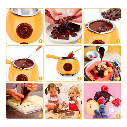 Maquina Donas + Fondue Chocolate Negro Y Amarillo