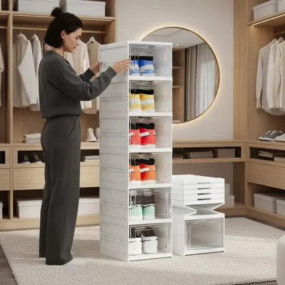 Zapatera Plegable De 6 Niveles Organizador De Almacenamiento Blanco