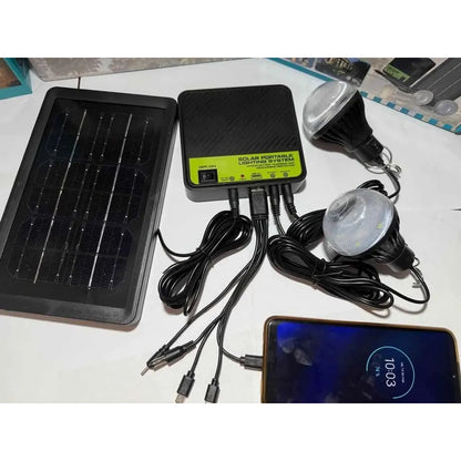 Luz De Emergencia Solar Irm 2 Ampolletas Panel 2a Negro