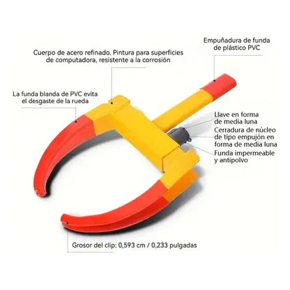 Tranca Volante Antirrobo + Traba Rueda Pack Auto Seguridad