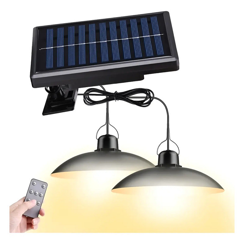 Lampara Solar Led Colgante 120w Plafon + Control Negro