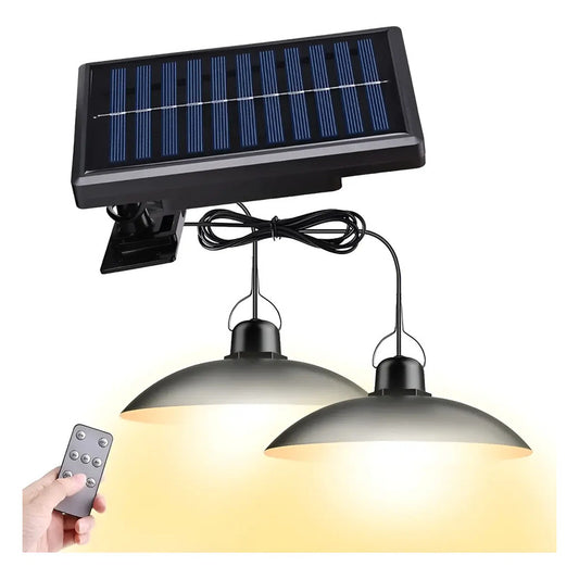 Lampara Solar Led Colgante 120w Plafon + Control Negro