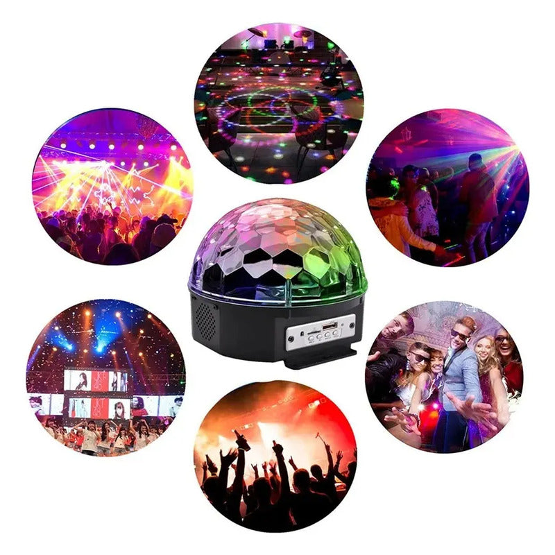 Bola Disco Rítmica Luces De Fiesta Bola Parlante Bt