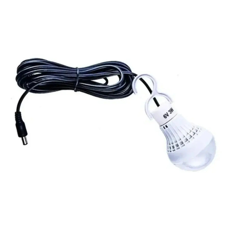 Ampolleta  Pack X2 Led 5w Solar Con Panel 7 Horas De Luz Blanco Frío