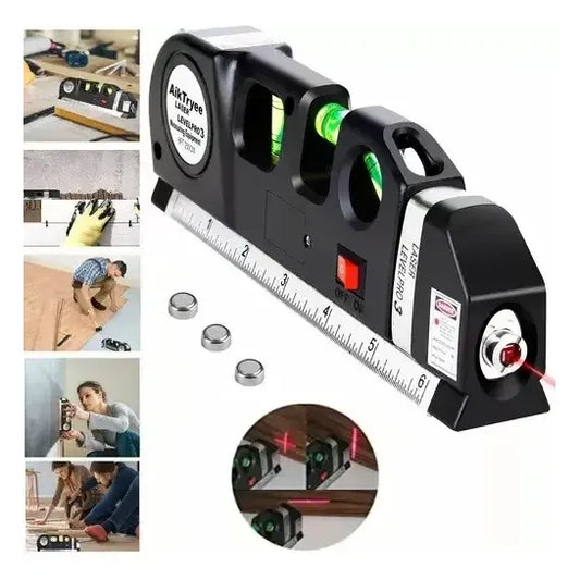 Nivel Laser Multiuso Con Burbuja Y 3 Modos Flexometro De 5m
