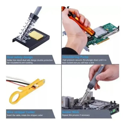 Kit De Electronica Para Soldar - 9 Piezas Con Tester