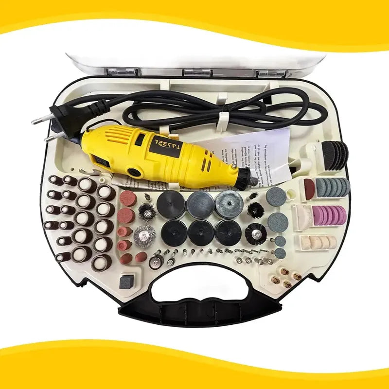 Minitorno Rotativo Inalámbrico Figoimport Ch2904-x Con 160 Accesorios Y Eje Flexible Para Bricolaje Y Precisión 60 Hz