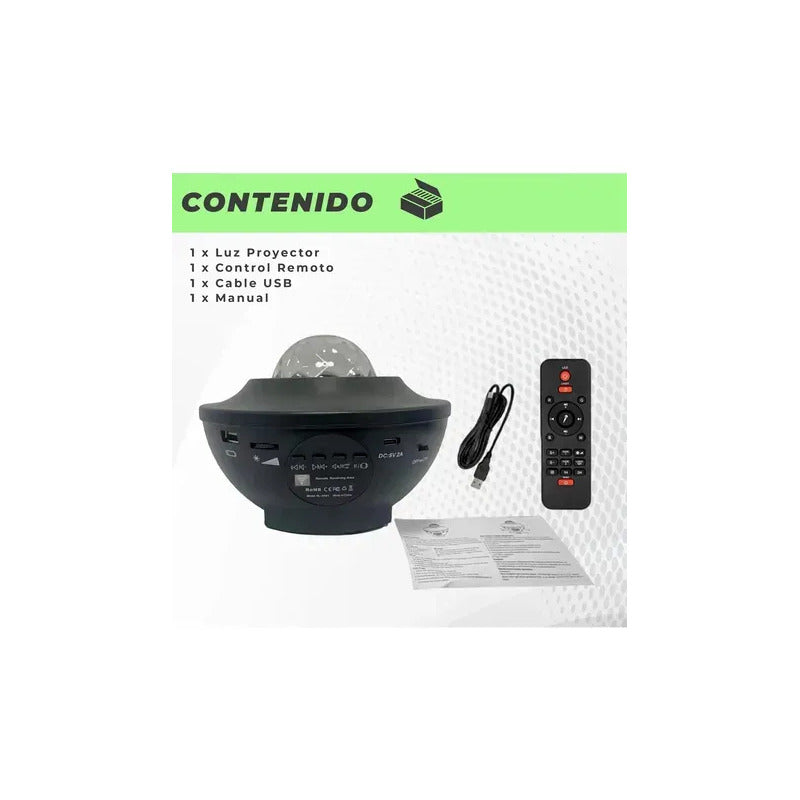 Proyector Galaxia Estrellas Universo Con Bluetooth  Negro