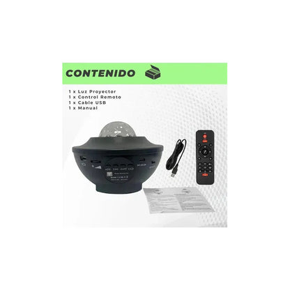Proyector Galaxia Estrellas Universo Con Bluetooth  Negro