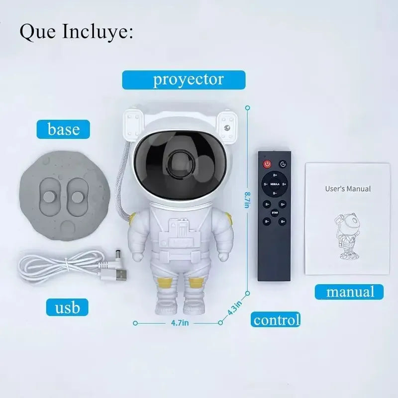 Lámpara Astronauta Proyector Láser Led Star Night Light Negro