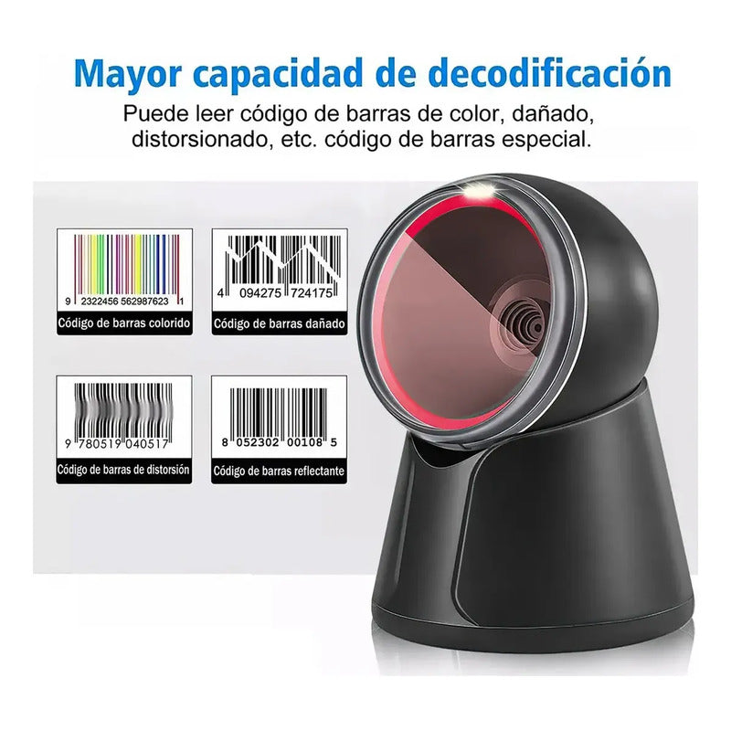 Scanner Genérico 1d Y 2d Usb Con Soporte Integrado Negro Usb