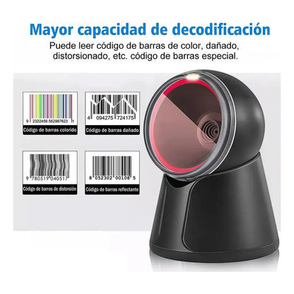 Scanner Genérico 1d Y 2d Usb Con Soporte Integrado Negro Usb