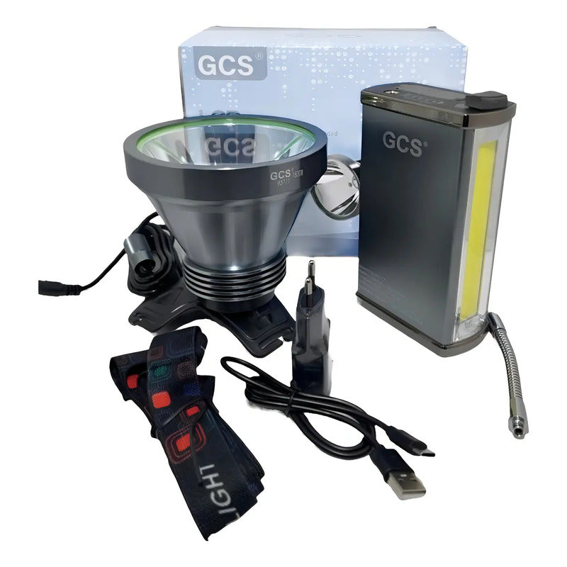 Foco Led Gcs 1800w Azul Largo Alcance 500m Resistente Agua Recargable Azul