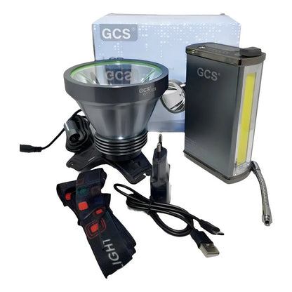 Foco Led Gcs 1800w Azul Largo Alcance 500m Resistente Agua Recargable Azul