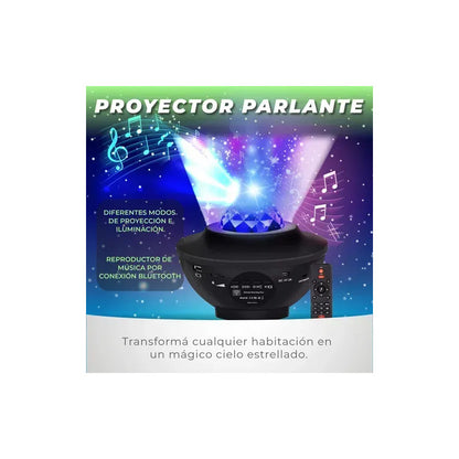Proyector Galaxia Estrellas Universo Con Bluetooth  Negro