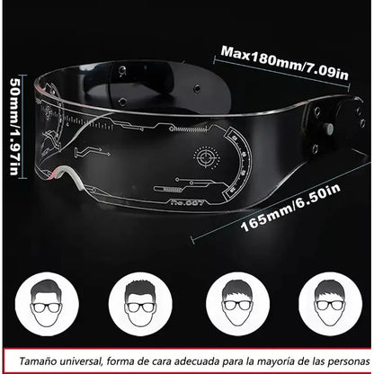 Lentes Luminosas Led Con Efectos De Luz Para Fiestas Y Eventos  Recargables Usb Transpartente Lujo