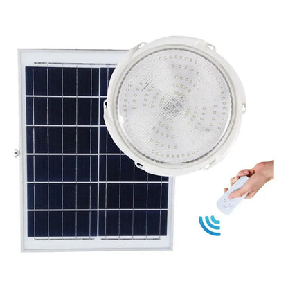 Lampara Plafon Sensor Movimient Redonda De Techo Solar 100w Blanco