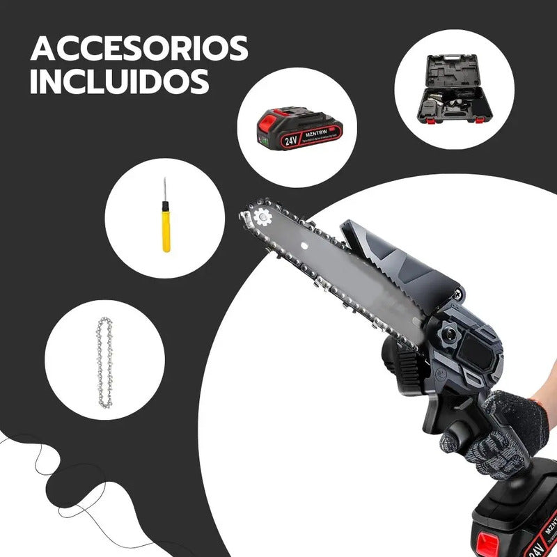 Motosierra Eléctrica Inalambrica Portátil De 6 Pulgadas Negro