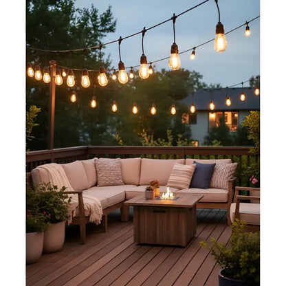 Guirnalda Terraza Patio Ampolletas Incluidas Soquetes 10 Mtr Negro
