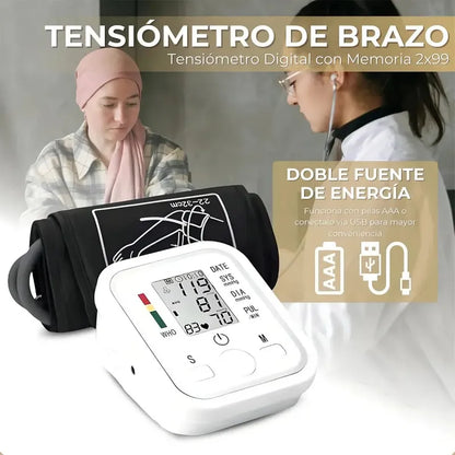 Tensiómetro Digital De Brazo Pulsovital Rgv-001 Para 2 Usuarios Y 99 Memorias Blanco