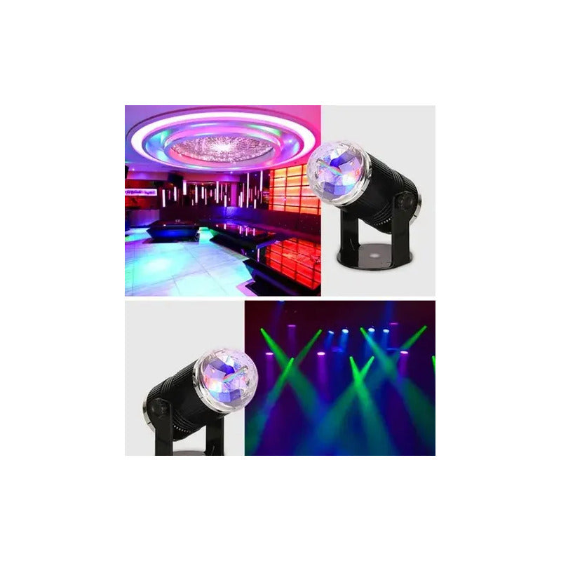 Mini Bola Disco LED RGB Giratoria Decorativa Multicolor Fiestas FIGGOS