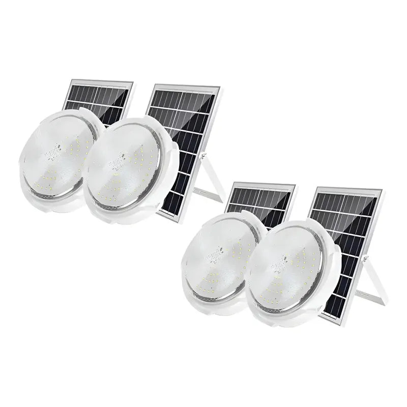 X4 Lampara Redonda De Techo Solar 100w M Casa Plafón Solar Color Blanco Frio